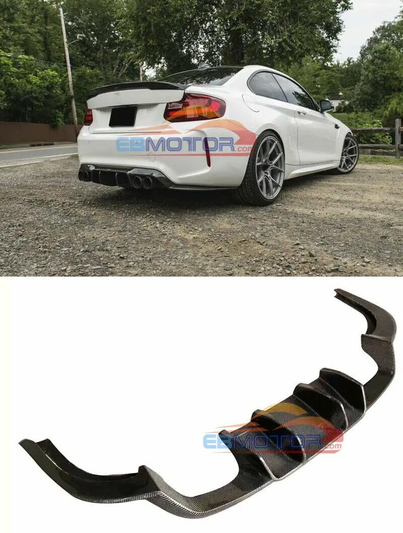 Real Carbon Fiber Rear Bumper Lip Diffuser for BMW F87 M2 Coupe 2 Door B524
