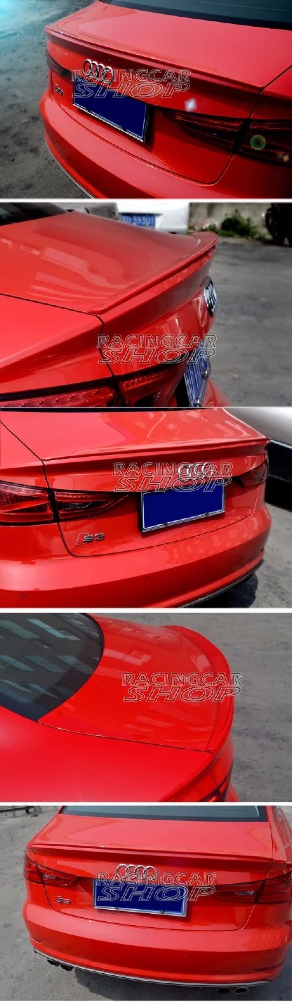 UNPAINTED  S S3 Style ABS Trunk Lip Spoiler For AUDI A3 4DOOR SEDAN 2014UP A002F