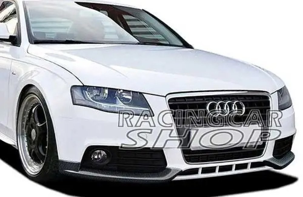 O Style Real Carbon Front Splitter Bumper Lip Spoiler Valance Add On Corners For Audi A4 A4L B8 2008-2012 A011