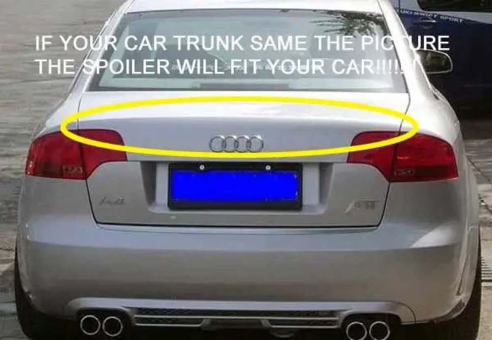UNPAINTED  A STYLE TRUNK LIP SPOILER 3PCS/SET Fit For AUDI A4 B7 2006-2008  A015F