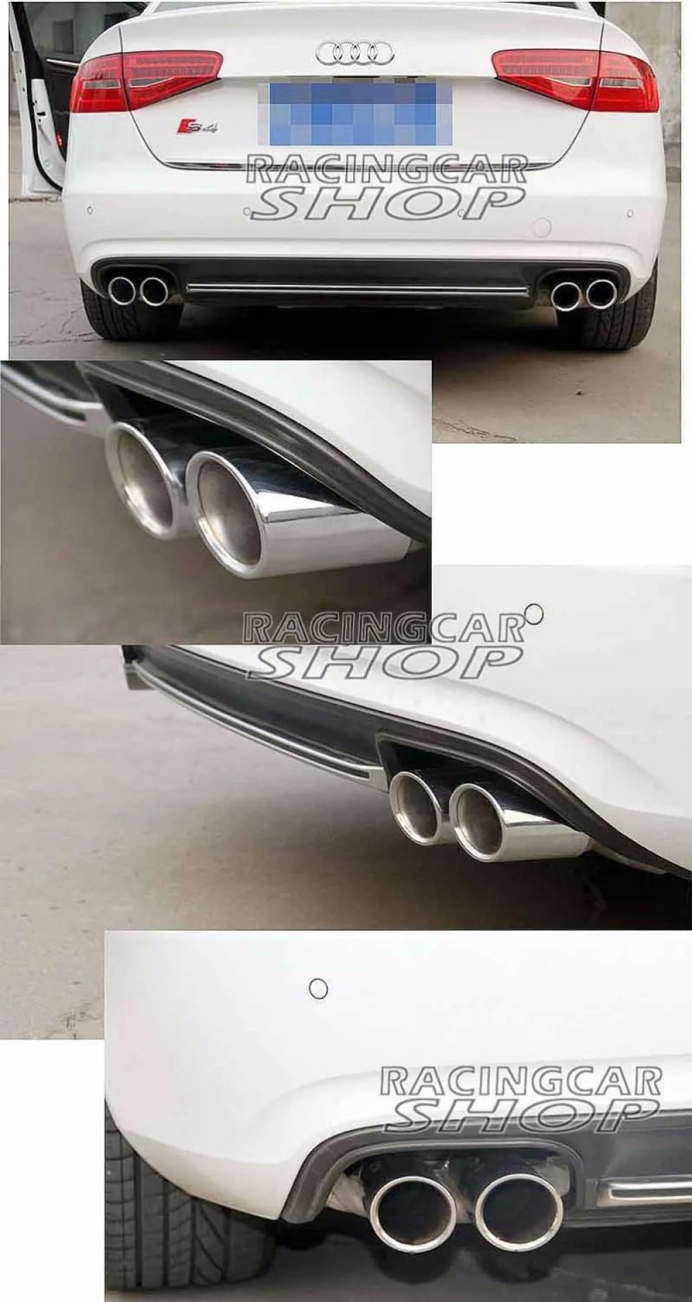 UNPAINTED S Style High Quality PU Rear Bumper Lip Diffuser Fit For Audi A4 B9 2012UP  A021F