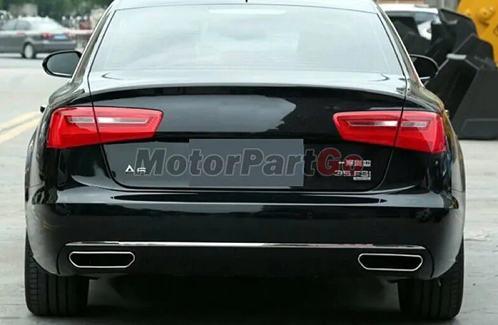 A8 W12 STYLE Rear Lip Diffuser Exhaust Tips Muffler End For Audi A6 Non-Sline Bumper 12UP  A039F