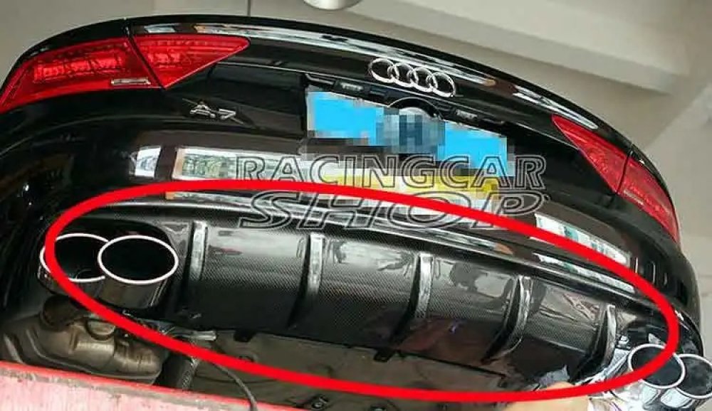 REAL CARBON FIBER MTM Rear Diffuser Fit For Audi A7 Non-Sline Bumper 2011-2014  A044