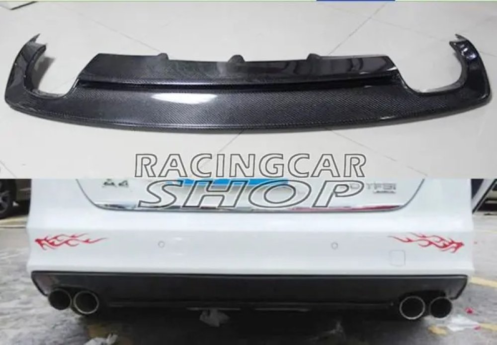 Real Carbon Fiber Rear Lip Diffuser For Audi A4 B9 Sline Sport Bumper 2013UP  A060