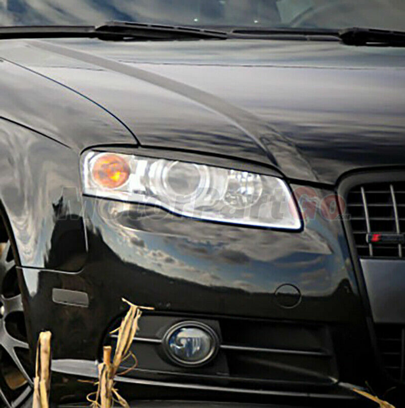 For Audi A4 B7 S4 05-2008 Real Carbon fiber Head light Eyelid Eyebrow Cover Trim