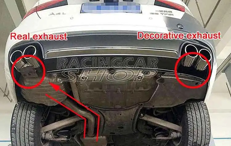 Quad Exhaust Muffler Tips Pip 1PAIR FOR AUDI A4 B8 B9 Non-Sline 2009UP  A074W