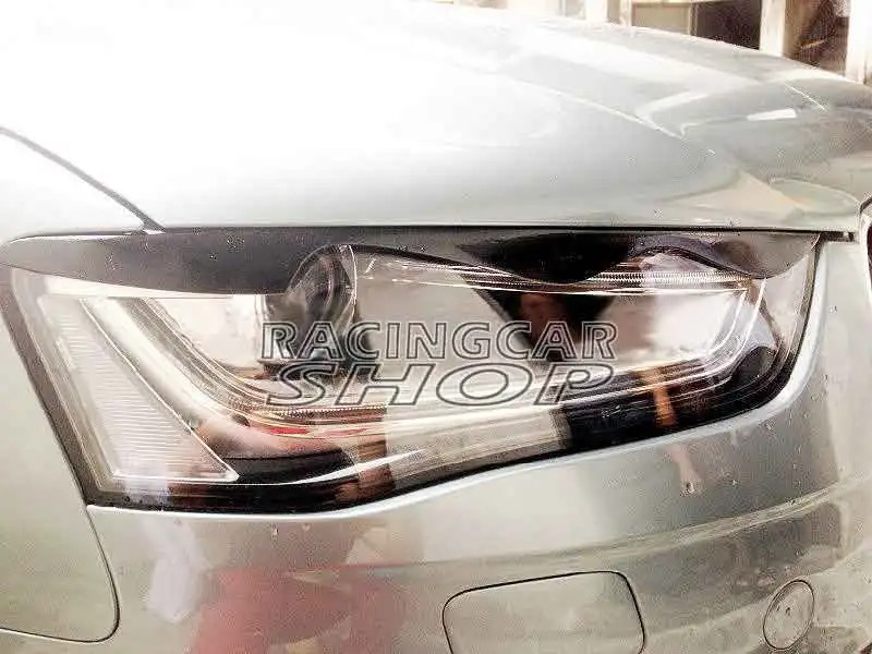 Real Carbon Fiber Head Light Covers Eyelids Eyebrows For Audi A4 B9 2013UP A077E