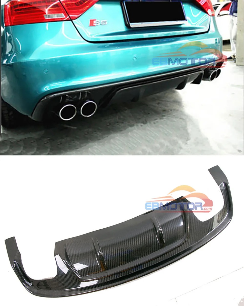 RS style Real Carbon fiber rear bumper diffuser for audi a5 s5 2012-2016 A092