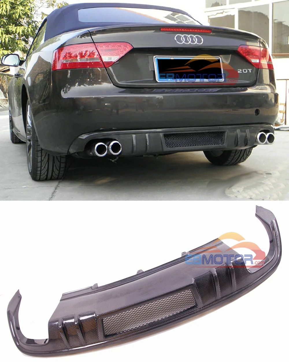 DTM Real carbon fiber Rear Bumper Lip Spoiler Diffuser For AUDI A5 S5 2012-2016 A093