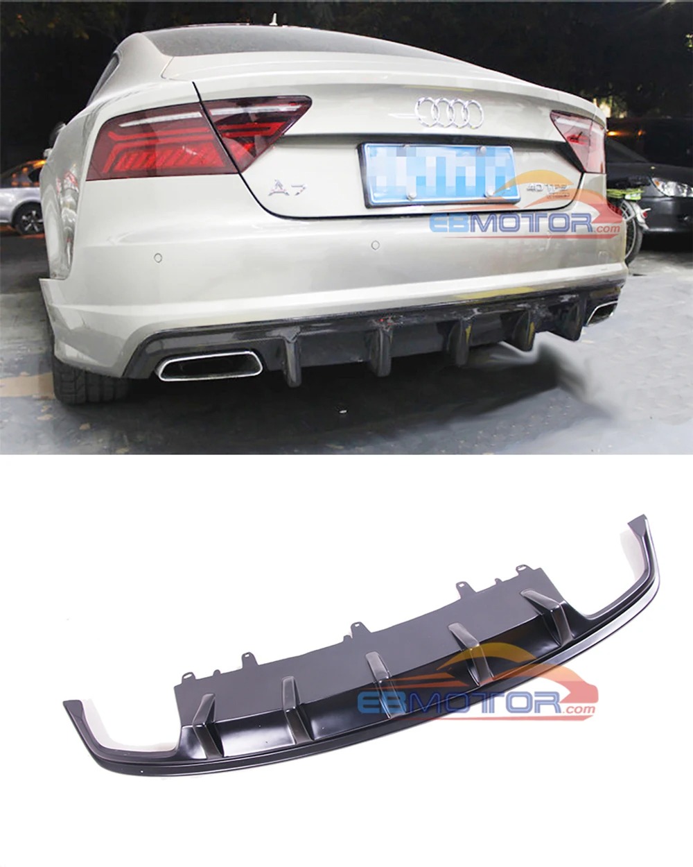 UNPAINTED MTM Rear Fiber Glass Rear Diffuser Lip For Audi A7 Standard 2016UP A094F