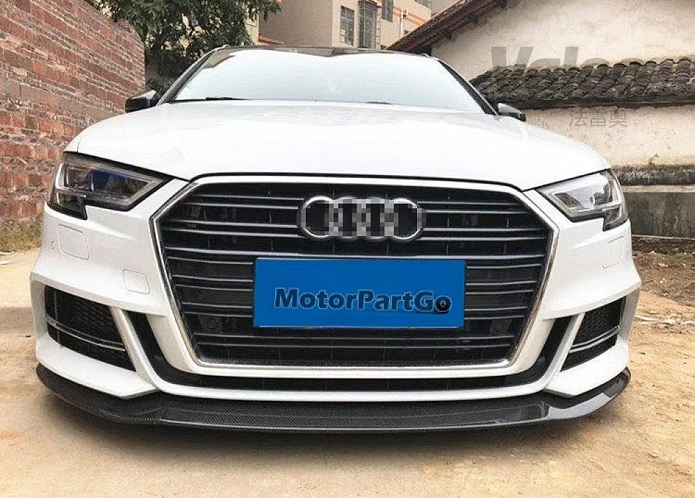 Ins2021 For 17-18 Audi A3 Sport Lip Shovel S3 Carbon Fiber Small Surround Spoiler Front Chin A102