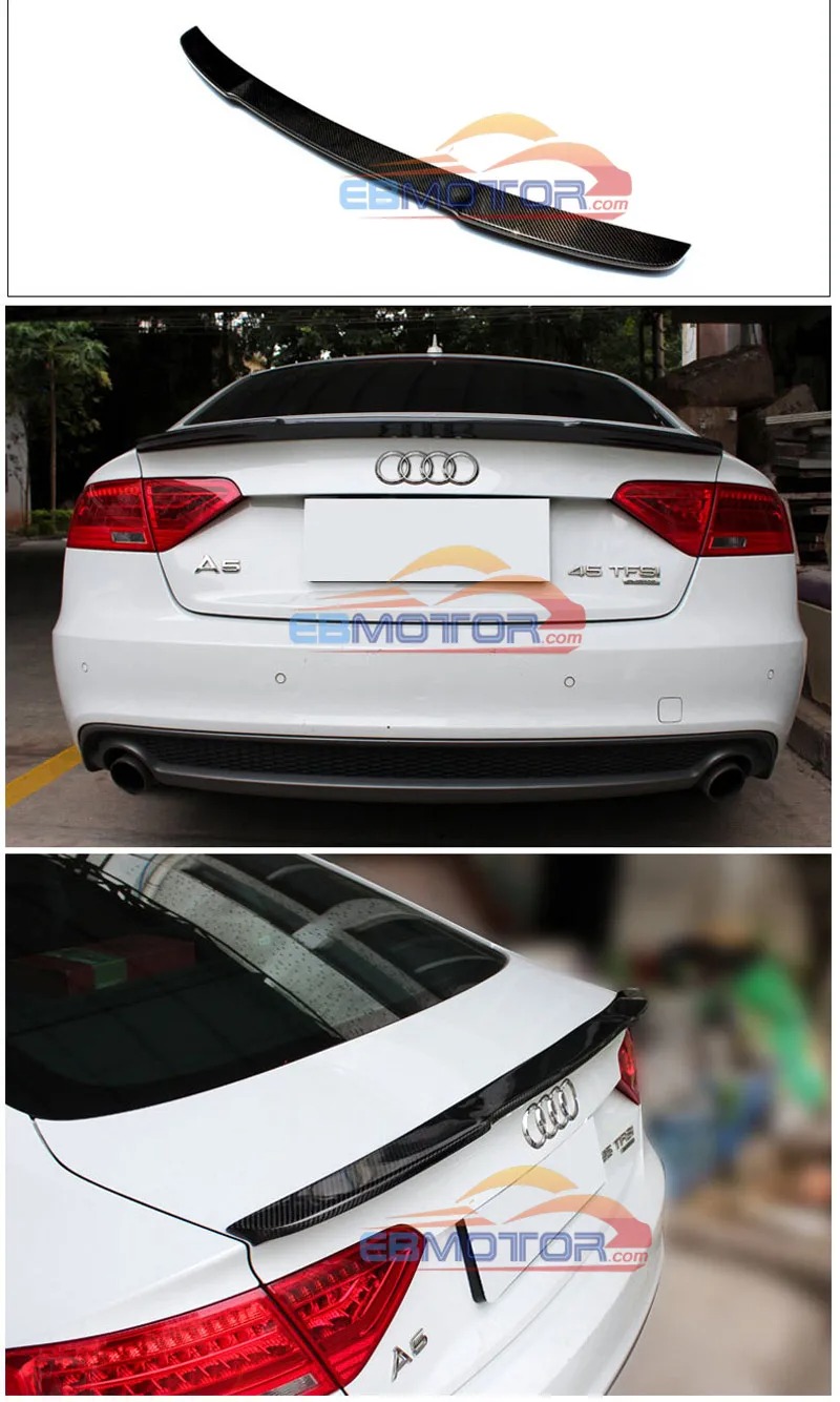 For Audi A4 A4a A4Q High-quality Rear Spoiler B8  M4-Style Coupe Carbon Fiber Rear Spoiler Rear Trunk Wing car styling09-12 A104