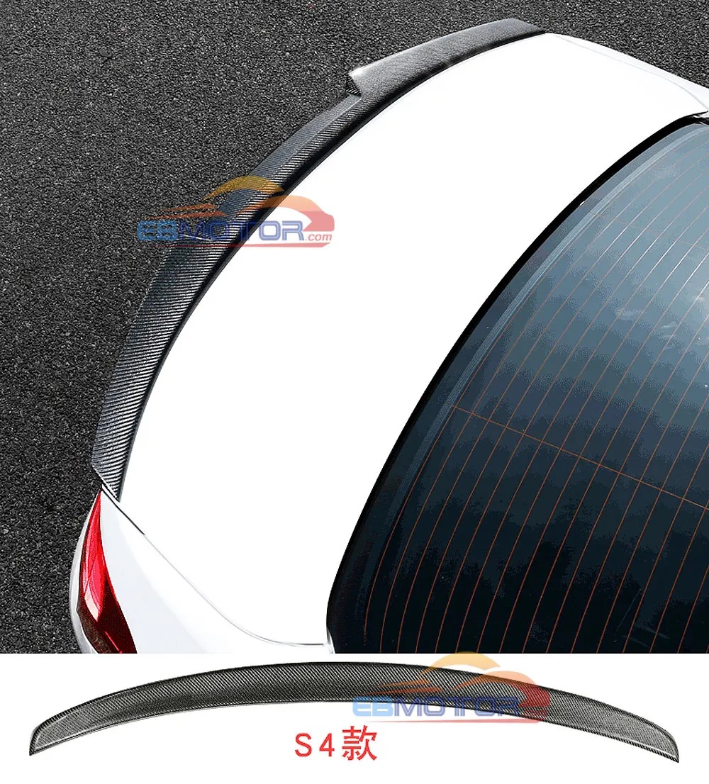 Car Styling High Quality Carbon Fiber Rear Trunk Boot Lip Roof Spoiler Wing for Audi A5 S5 RS5 4door 2017-2020 A105
