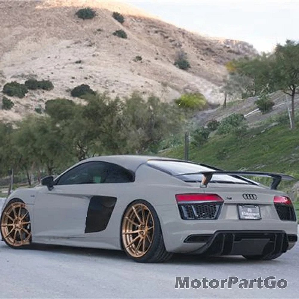 Real Carbon Fiber Car Rear Wing Trunk Lip Spoilers For Audi R8 V10 Coupe 2016 - 2019   A109