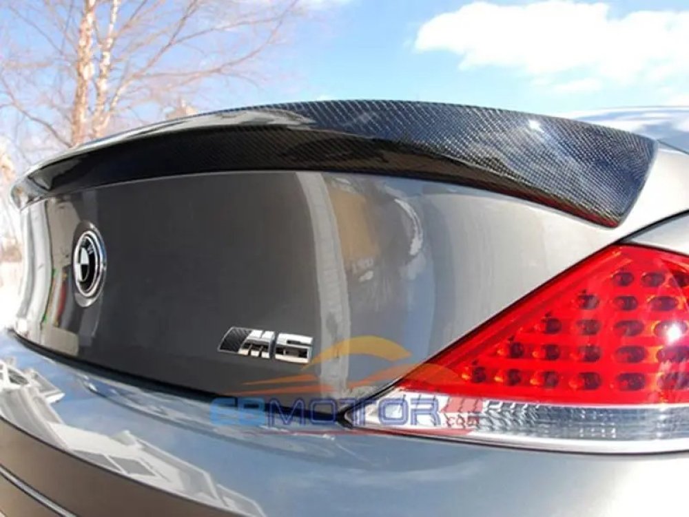 Real carbon fiber L style trunk lip spoiler for BMW 6 series E63 2004-2008 & M6 2006-2008 B032