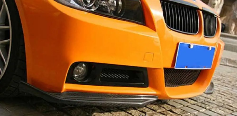 REAL CABRON FIBER LIP SPLITTER 1PAIR FOR BMW E90 E91 M-TECH FRONT BUMPER 2006-2008 B060