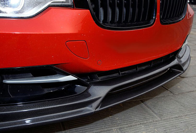 3D STYLE REAL CARBON FIBER FRONT LIP SPOILER For BMW F30 3SERIES SPORT MODEL12UP
