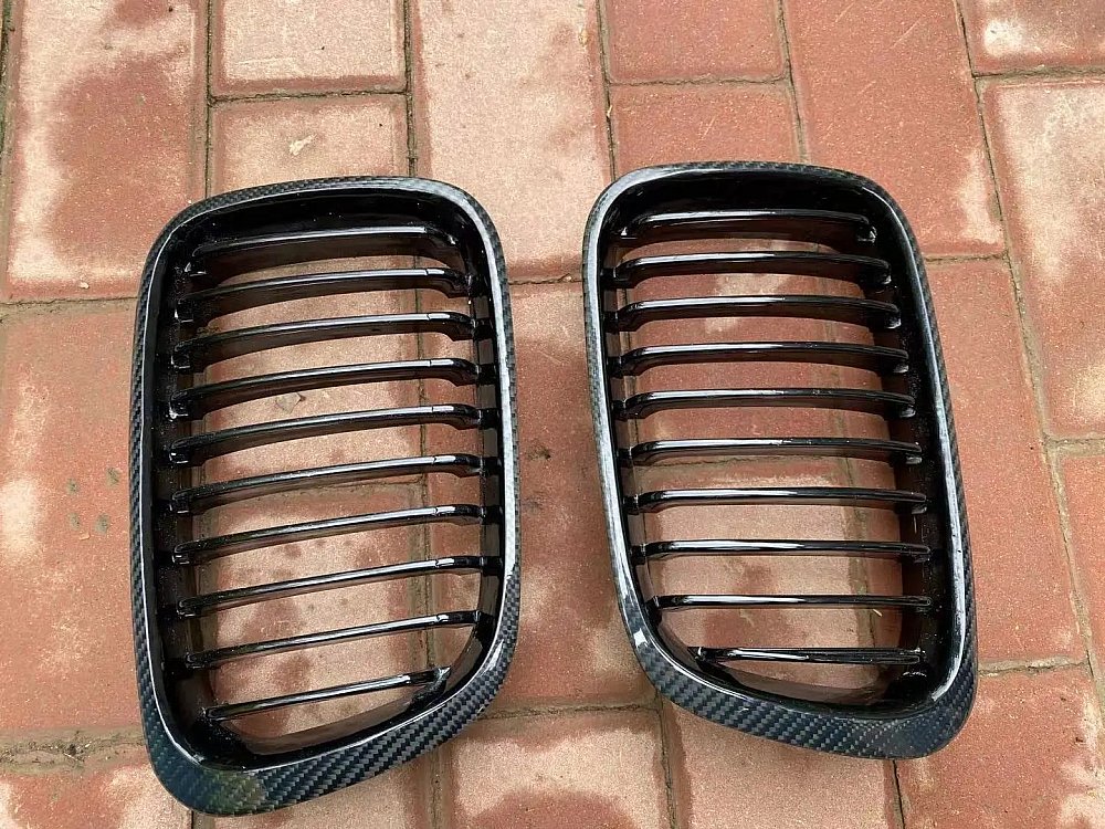 Car Carbon Fiber ABS Front Bumper Radiator Kidney Grilles Gril For-BMW E46 M3 3 Series 1998-2001  B112