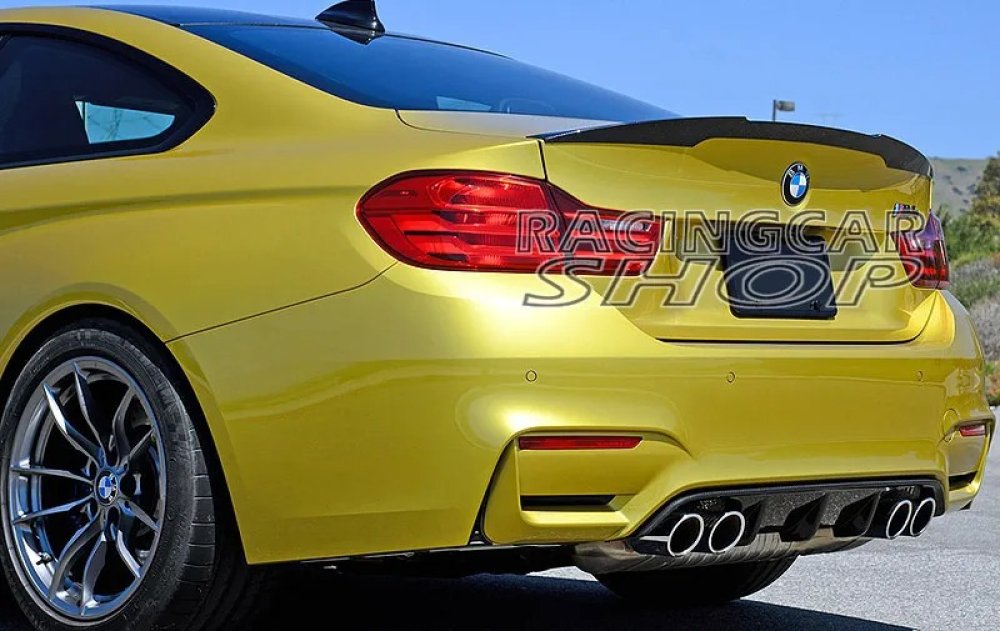 P style Real Carbon Fiber Rear Trunk Boot Lip Spoiler For BMW F82 M4 2014UP B133