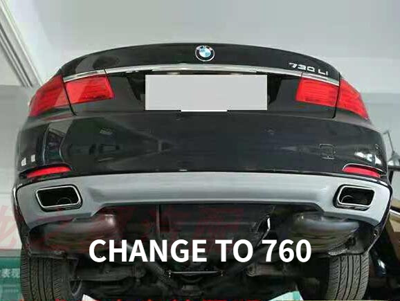 High Quality PU QUAD EXHAUST REAR DIFFUSER 2010UP FOR BMW F01 F02 Change To 760