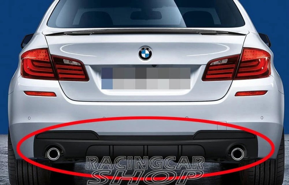 UNPAINTED  P Style Carbon fiber REAR LIP DIFFUSER for BMW 5-Series F10 535i 535d 550i SEDAN 2PIPE M-TECH Sport MODEL 2011UP B160F