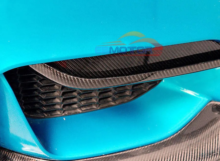 M P Stye Real Carbon Fiber Front Top Splitter 1pair For F80 M3 F82 F83 M4 Front Bumper 2014UP B164