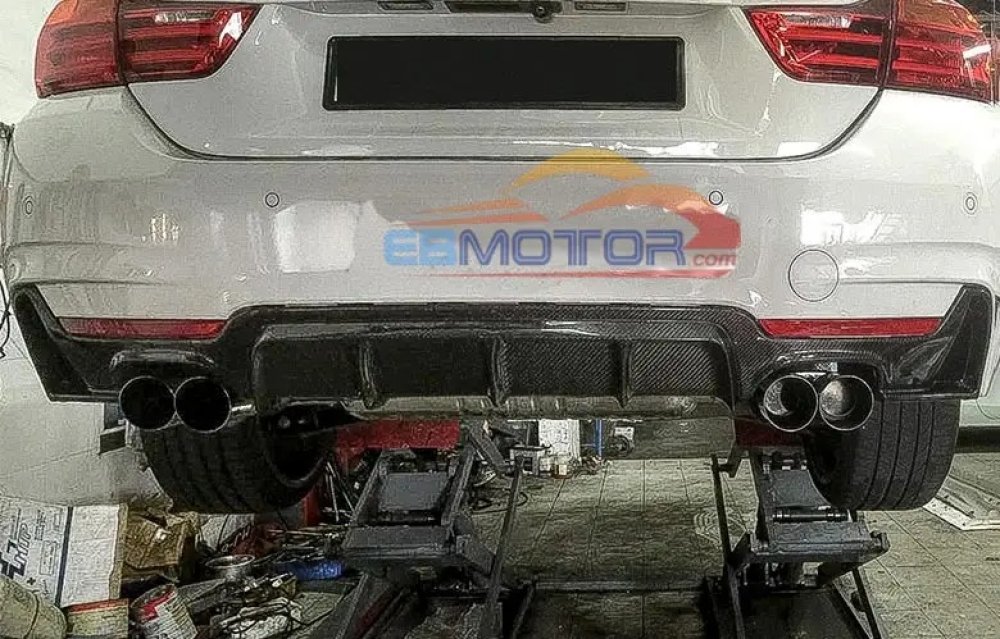 3K Real Carbon Fiber Rear lip Diffuser For BMW F32 F33 F36 420i 428i Use With 4-tip Exhausts