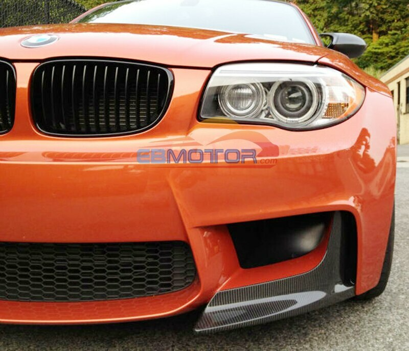 Real Carbon Fiber Front lip Splitter Spoiler 1pair for BMW E82 1-Series 1M 11-13