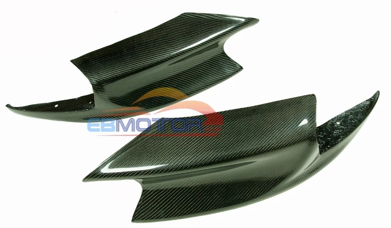 1 Pair Real Carbon Fiber Front Bumper Splitter Lip Fin Air Knife Auto Body For BMW F10 M5 2012-2016 B205
