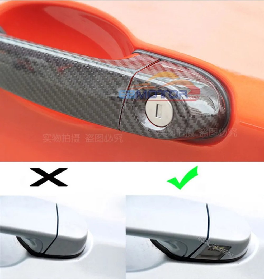 Real Carbon Fiber New Door Handle Bar Cover Fit For BMW E70 E90 E92 E93 F30 F35 4Door 05-15 LHD B222