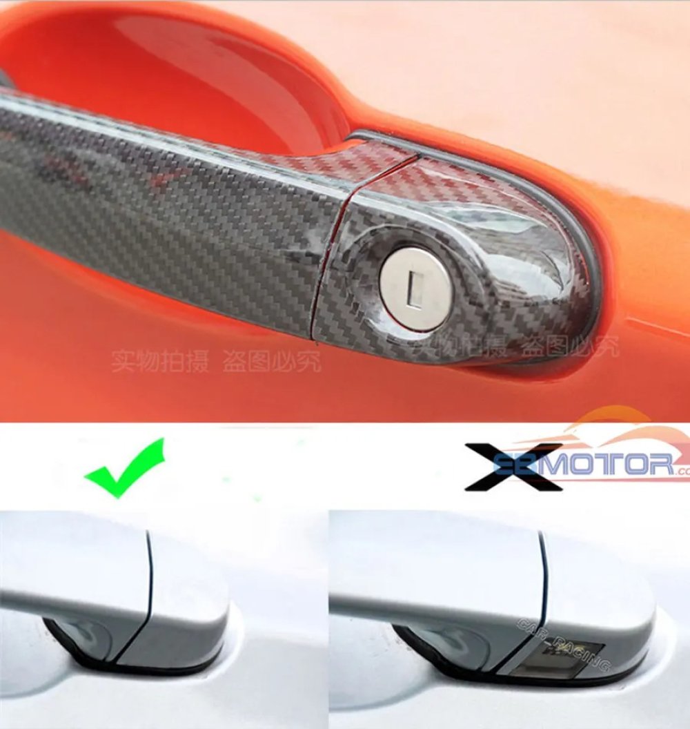 Real Carbon Fiber New Door Handle Bar Cover Fit For BMW E70 E90 E92 E93 F30 F35 4Door Non LED Handle 05-15 LHD B223