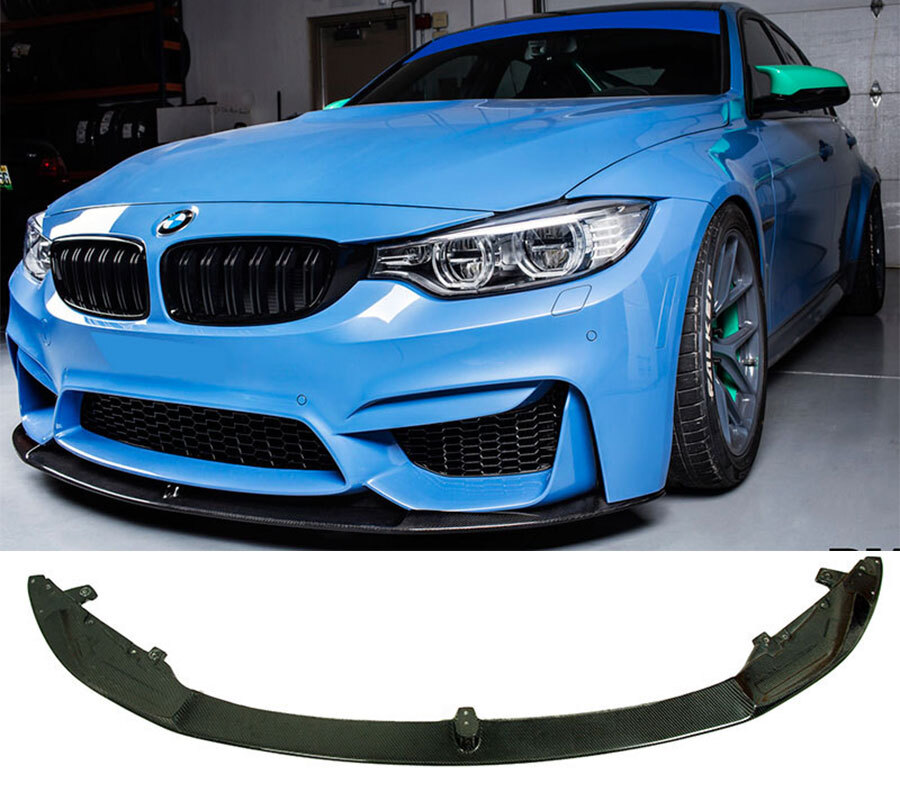 M P Stye Real Carbon Fiber Front Lip Spoiler For bmw F80 F82 F83 M3 M4 2014UP