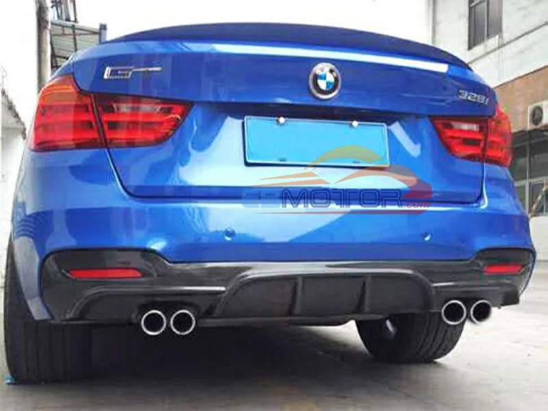 Real Carbon fiber F34 GT P style rear diffuser for BMW 3-series GT M tech M sport bumper 2014UP B234