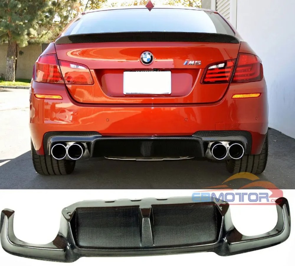 3D Style Real Carbon Fiber Rear Bumper Lip Diffuser For BMW F10 M5 Only 12-16 B239