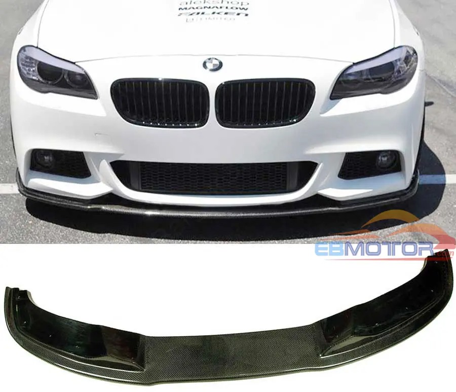 New H Styling Real Carbon Fiber Front Lip Spoiler For BMW F10 M Sport Mtech Bumper 2012UP B250