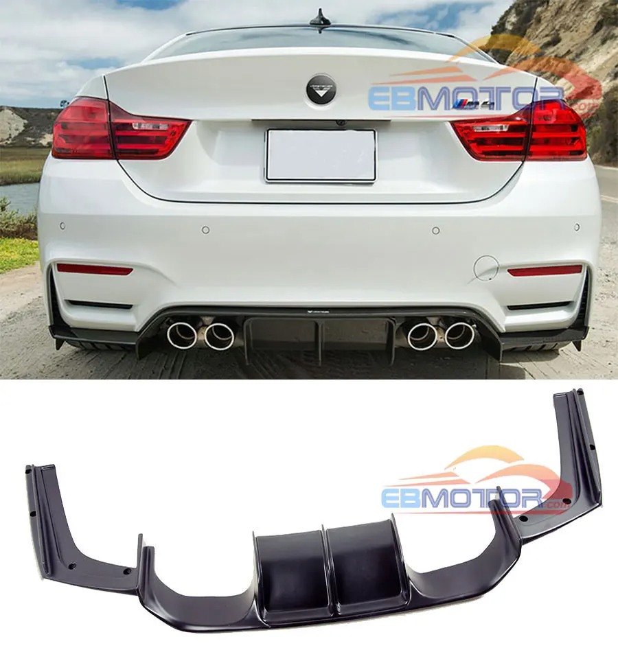 UNPAINTED V Style Rear Diffuser For BMW F8X F80 F82 M3 M4 2014UP B255F