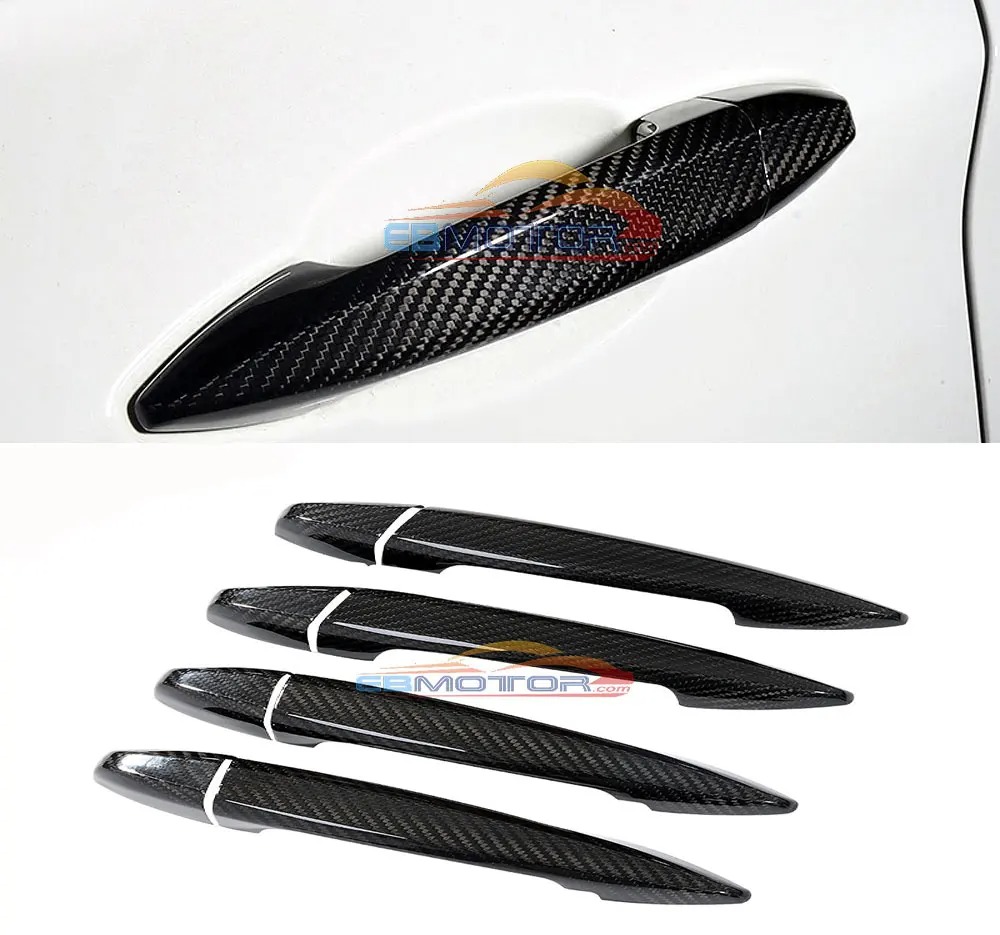 Real Carbon Fiber Texture Exterior Door Handle Cover Trim For BMW X1 E84 X5 X6 E70 E71 B257