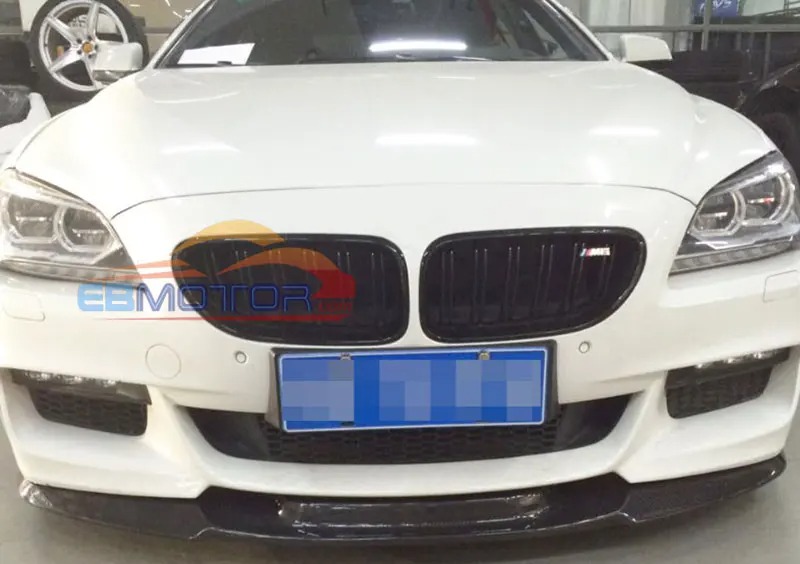 V style Real Carbon Fiber Front Lip Spoiler For BMW F06 F12 F13 M Sport M Tech 2014UP B262