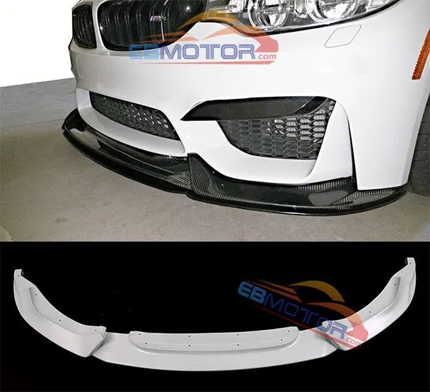 UNPAINTED V Style Front Lip Splitter Spoiler For BMW F80 M3 F82 F83 M4 Bumper B265F