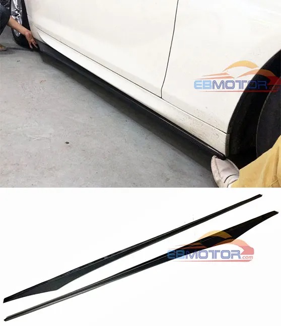 Real Carbon Fiber Side Skirts Spoiler Trim 1pair For BMW F06 Grand Coupe 640i 650i M-Sport M-Tech M6 2014UP B292