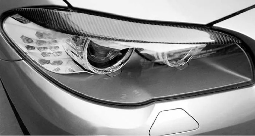 L STYLE REAL CARBON FIBER EYELID EYEBROW FOR BMW F18 F10 5-Series523i 528i 535i 550i