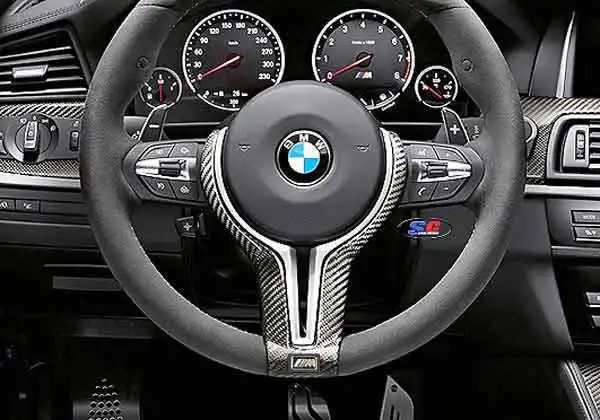 Real Carbon Fiber Steering Wheel Trim Cover for BMW 3-Series F30 F35 F31 F32 4-Series F32 F33/F15 X5 F06 F12 F13 X5 5-Series F10