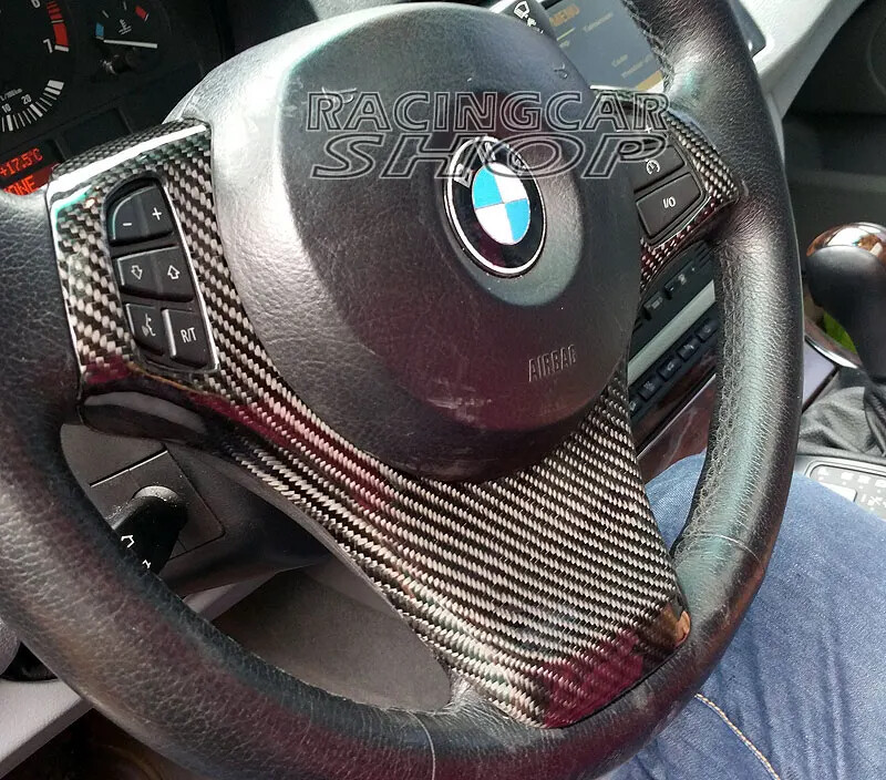 Real Carbon Fiber Steering Wheel cover Trim for F10 5-Series M5 F12 F13 6-Series