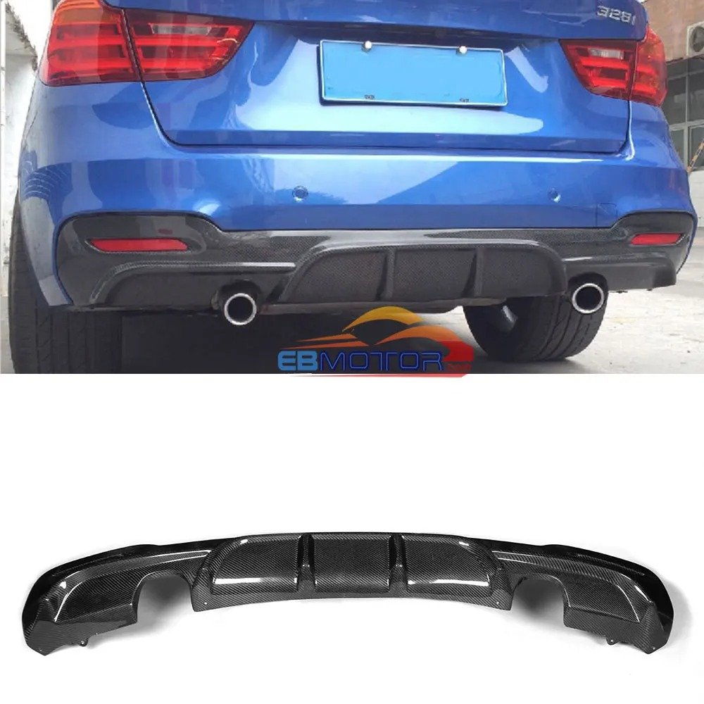P Style 3k Real Carbon Fiber Rear Diffuser For BMW 3series F34 GT M Sport Mtech Bumper 2014UP B360