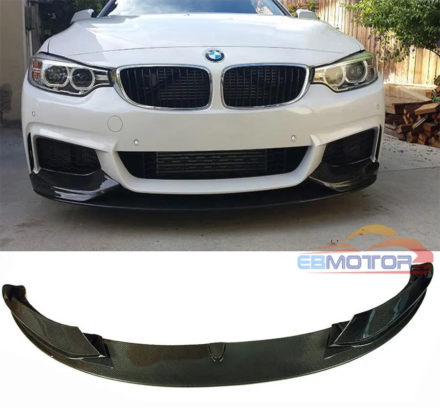 P Style 3K Real Carbon Fiber Front Bumper Lip Spoiler For BMW 4 Series F32 M Sport M Tech Bumper 2Door 4Door 2014UP B361