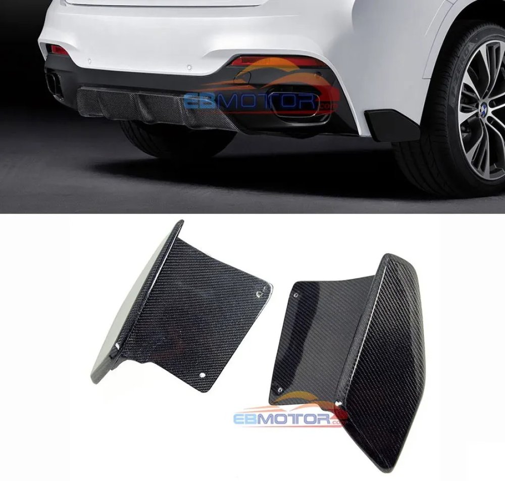 Real Carbon Fiber Rear Splitter Rear Side Valences 1pair For BMW F16 X6 M-Sport Model 2014UP B363