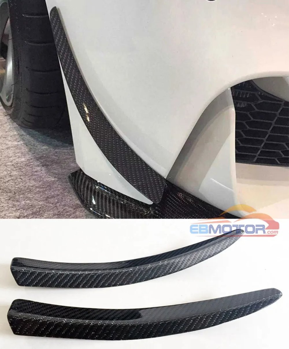 Real Carbon Fiber Front Lip Splitter Air Knife Splitter Fin Trims Fender 1pair For BMW F80 M3 F82 F83 M4 2014UP B364