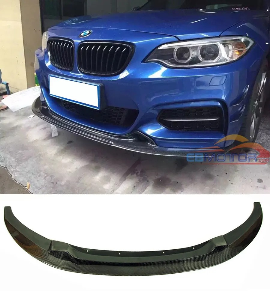 Real Carbon Fiber Front Lip Spoiler For BMW 2 Series F22 218i 220i 235i M Sport Bumper 2014UP B368