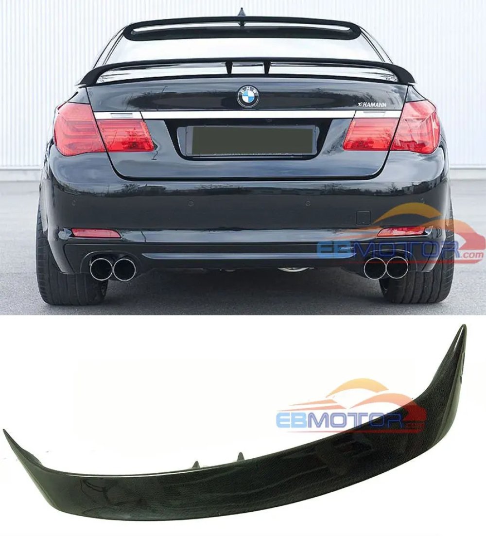 Real Carbon Fiber Trunk Lip Spoiler For BMW 7-Series F01 F02 2009UP B375
