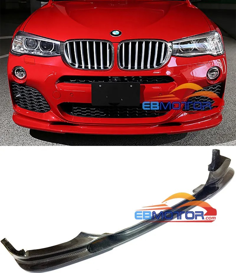 3D Style Real Carbon Fiber Front Lip Spoiler For BMW X4 F26 M- Sport Model 2014UP B389